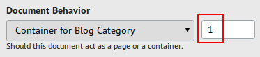 Document set as container for blog category 1