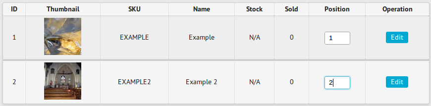 Setting Product Display Order